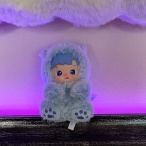Hachipupu popmart  blueberry Cute Plush  bear baby bag charm blue